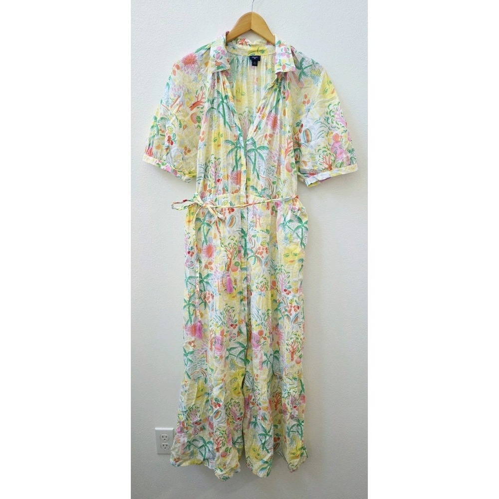 Roller Rabbit x Target Maxi Dress Tropical Print Yellow Green Womens Size Medium